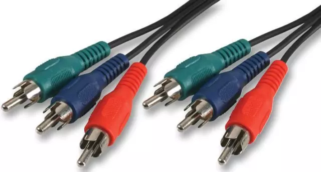 1m RGB Component Video Cable Triple Phono Lead 3 x RCA AV YPbPr Red Green Blue