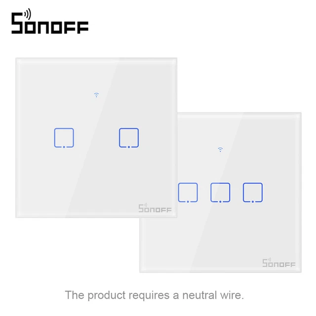 Sonoff Interruttore Intelligente Touch A Parete 1/2/3 Gang &ndash; Compatibile Alexa E Google