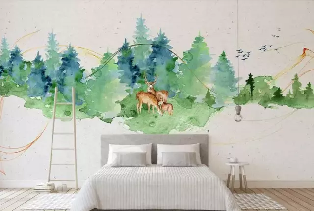 3D Forest Elk Wallpaper Wall Mural Removable Self-adhesive Sticker 1003