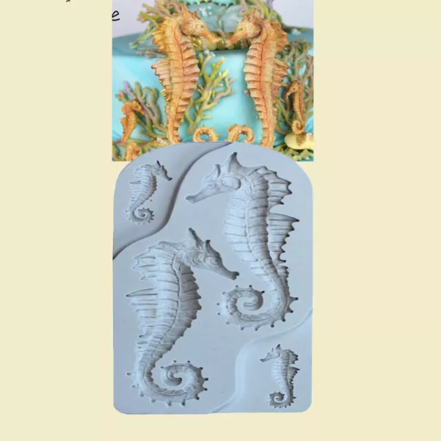 3D Sea Horse Silicone Cake Decor Fondant Sugarcraft Mould Chocolate Baking Mold