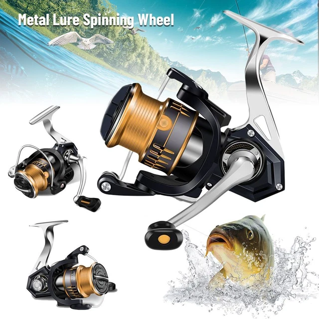 Métal 5 + 1 Roue de rotation Caster Moulinet de pêche Moulinet de pêche en mer