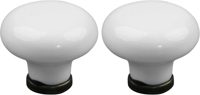 Boutons de porte en céramique noire, 2x boutons en céramique bouton de