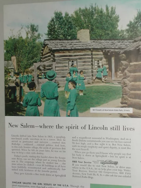 1956 Sinclair Oil Corporation ad, Girl Scouts, Lincoln