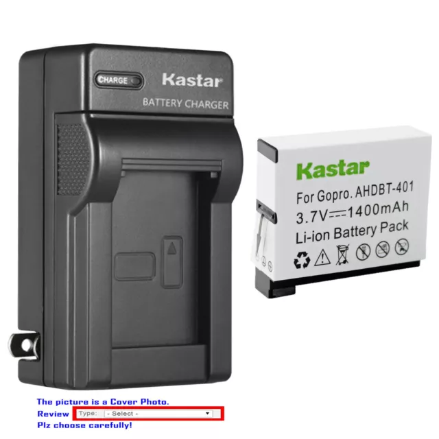 Kastar Battery Wall Charger for Genuine GoPro AHDBT-401 Original Hero 4 HERO4