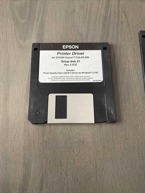 VTG 1996 - Epson Printer Driver For Epson Stylus Color 800 Setup Disk #1 & #2