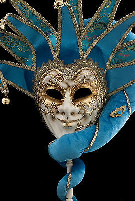 Mask from Venice Joker IN Stick And 10 Spikes Blue Golden Top Quality 1369 V79 2