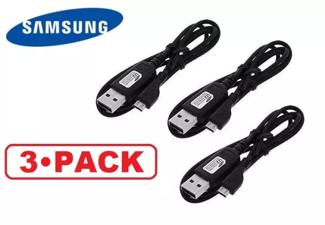 3 x OEM ORIGINAL SAMSUNG USB CABLE DATA SYNC WIRE CHARGER POWER CORD NEW