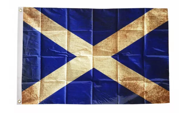 St Andrews Grunge Flag 5 x 3 FT - 100% Polyester With Eyelets - Scotland