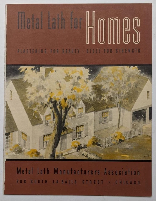 c 1930 s METAL LATH MFG ASSOC PLASTER LATH for HOMES AD BROCHURE, ARCHITECTURE