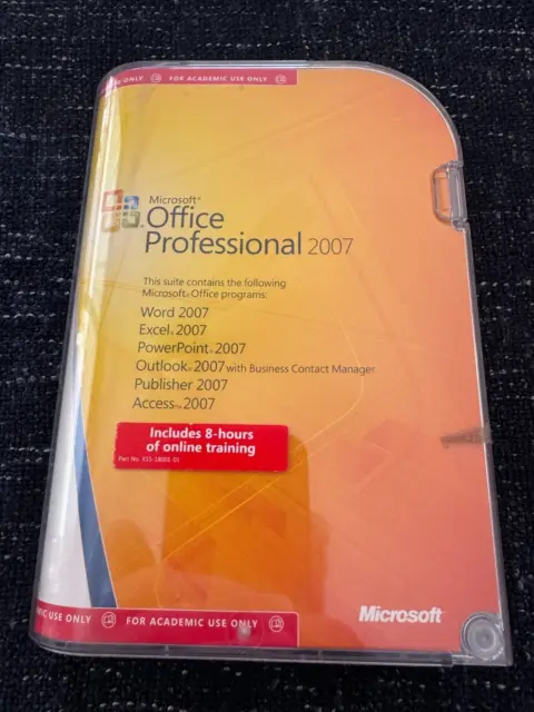 Microsoft Office Professional 2007 Academic Version Word Excel PowerPoint etc