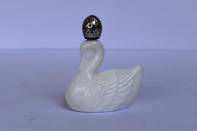 Vintage Avon Bottle Empty Swan Milk Glass Charisma Cologne Collectibles Rare "