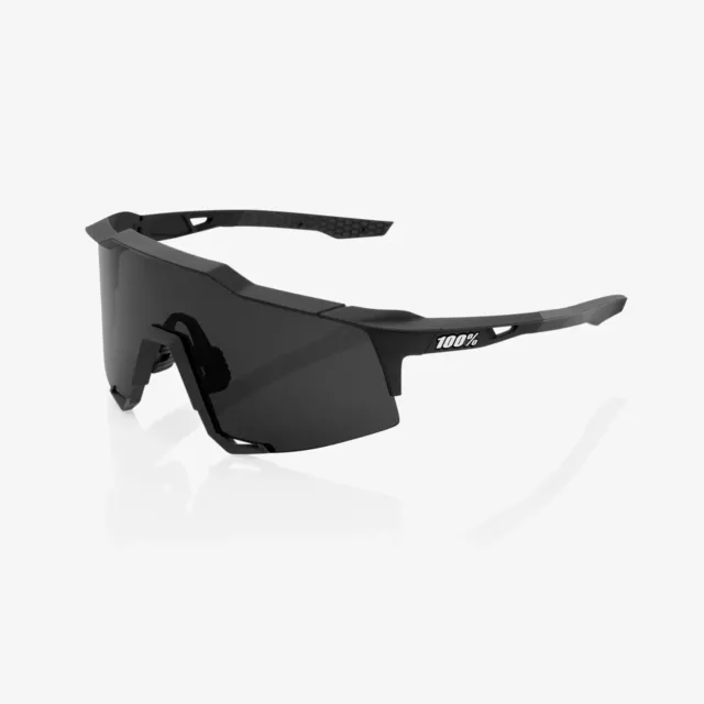 100% Speedcraft Sunglasses Soft Tact Black w/Smoke Lens + Clear Lens