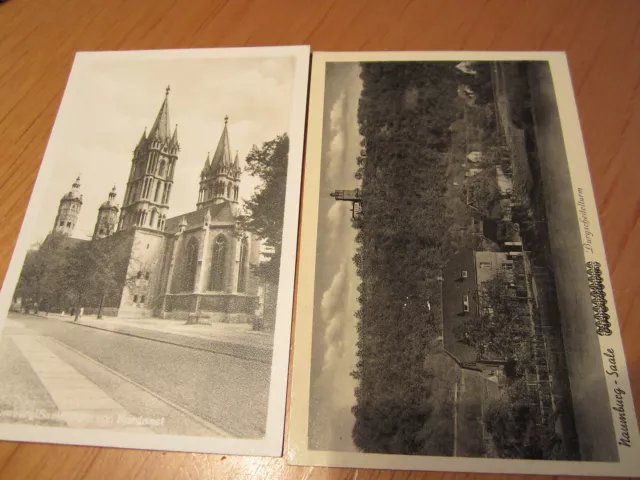 NR. 731 / 2 Stück Postkarten Naumburg Saale > Burgscheitelturm und Dom 1952