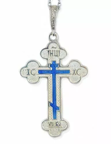 Religious Gifts Sterling Silver Icxc Christ Russian Orthodox Three Bar Cross 1 6