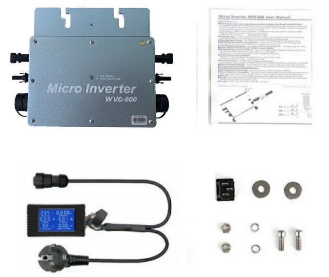 Micro-Onduleur Solaire MPPT 600W – 18-50V DC Vers 120V/230V AC Auto, Smart Grid Tie Pour Panneaux PV, Haute Efficacité & Sécurité