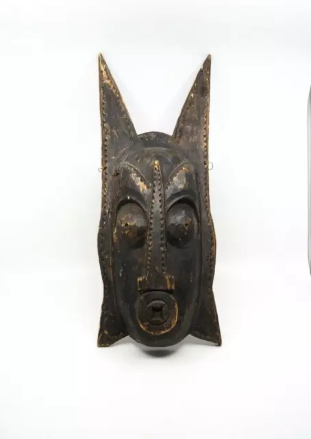 Grande zanna maschera arte tribale africana Ngil Gabon 50 cm - decorazione scultorea decorativa