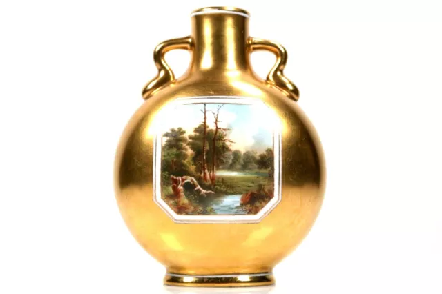 Coalport Moonflask Vase Gold Circa 1880