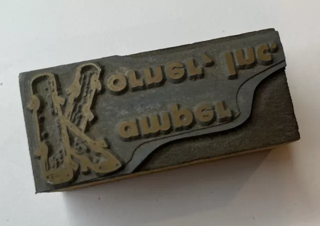 ADVERTISING PRINTING BLOCK OF ANTIQUE Kolnel Inc. Kambel Newspaper AD (AB)