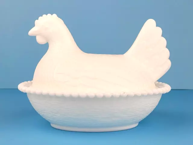 Vintage Indiana Milk Glass Hen on a Nest Grandma Core Farmhouse