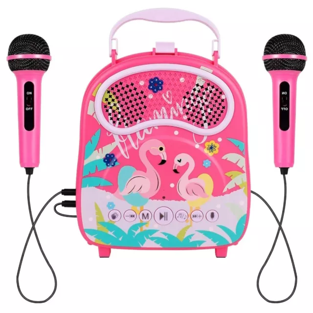Gominimo Kids Portable Bluetooth Connection Karaoke Machine with Two Microphones
