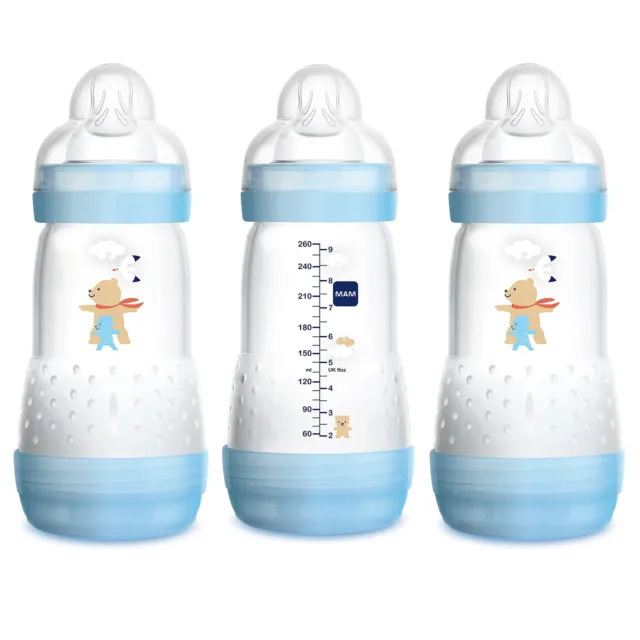 MAM Easy Start Anti-Colic Bottle 9 oz (3-Count), Baby Essentials, Medium Flow...
