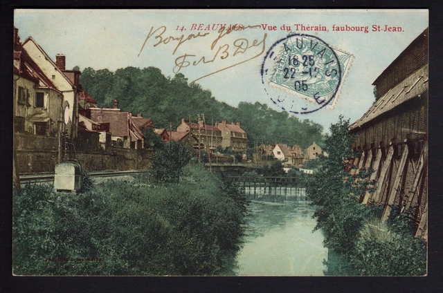 BEAUVAIS oise CPA 60 carte couleur du Thérain au faubourg st jean