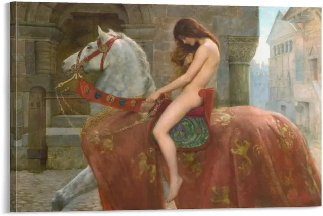 Lady Godiva Poster Decorative Painting John Collier Classic Canvas Ready to Hang