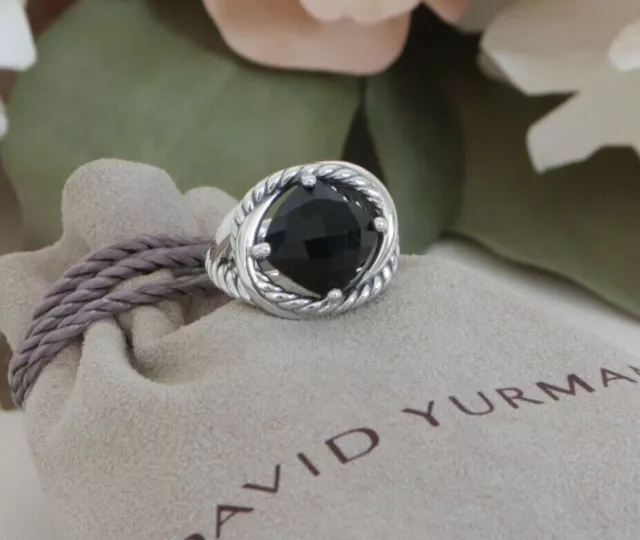 David Yurman Sterling Silver 11mm Infinity Black Onyx Ring