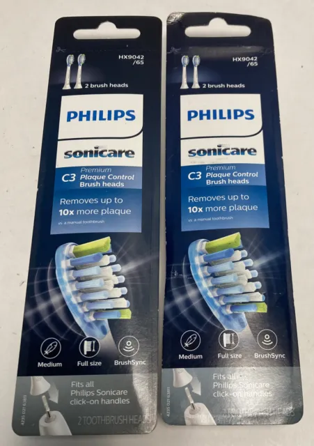 2 cabezales de cepillo de repuesto Philips Sonicare C3 premium HX9042/65#4868