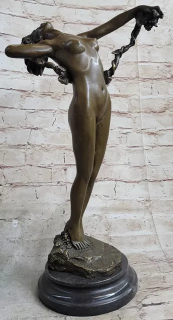 The Vine Beautiful Nude Art Deco Nouveau Bronze Statue Sculpture Nouveau Figure