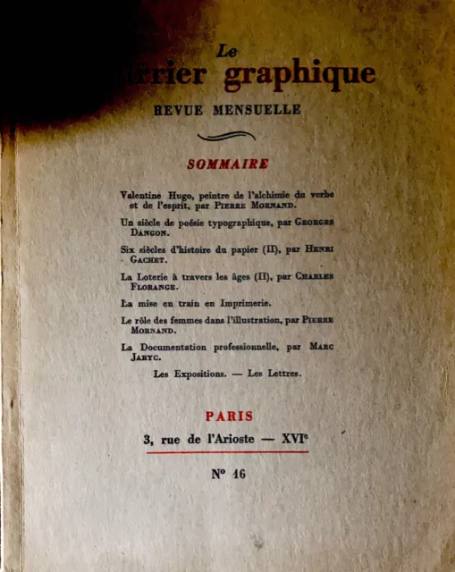 Le Courrier graphique - Revue mensuelle - N° 16 - Juin 1938
