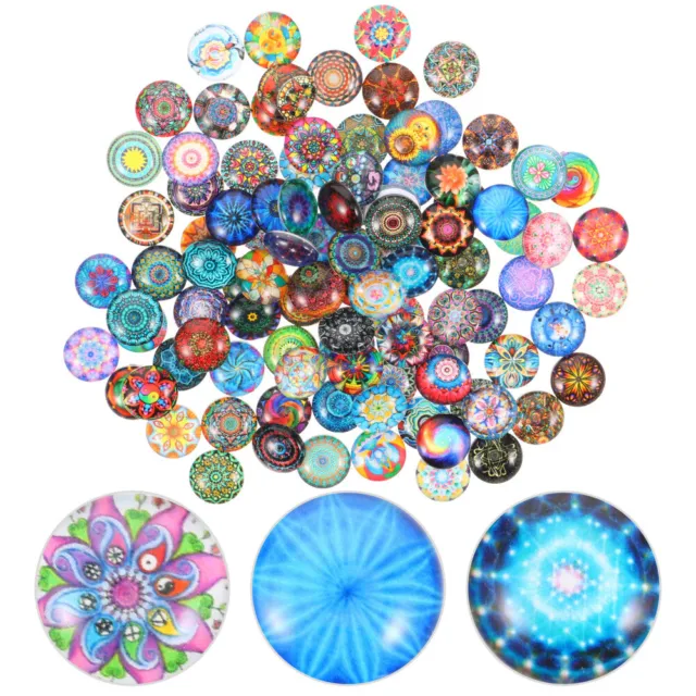 100 Pcs Round Flatback Mosaic Beads Glass Clear DIY Craft Coaster