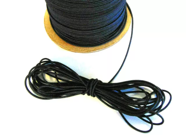 5mm Nylon Drawcord 3/16 Braided Black Drawstring Cord 15 yds (45 feet)  #CO89