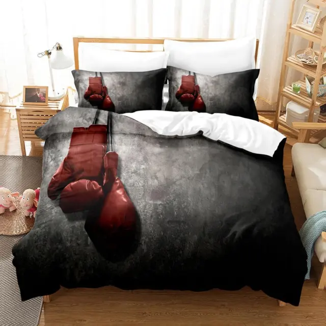 Boxing Champion Bedding Set Mens Gift Quilt Duvet Cover Single Double King Size