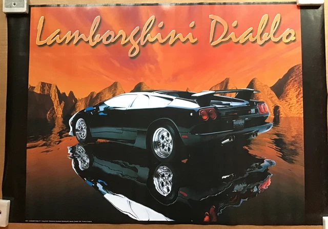 Lamborghini Diablo VT Vintage Import Poster. Free Shipping.