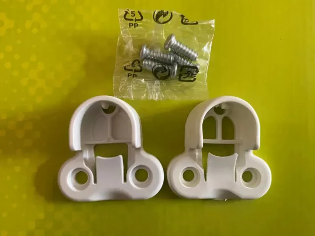 2x IKEA PAX Wardrobe Supports Clips for Complement White Suspended Rail 130527