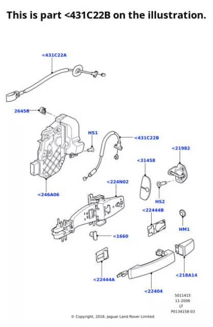 Land Rover Genuine Door Lock Operating Rod Cable For Range Rover Sport FQZ500153