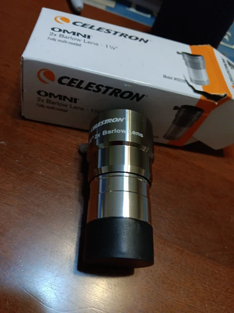 Aumento de ocular Celestron Omni 2x Barlow para telescopios, modelo #93326
