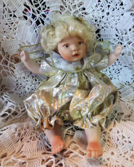 ANGEL FAIRY DOLL PORCELAIN Pauline B. Jacobsen Vintage Cupid Wings Signed Number