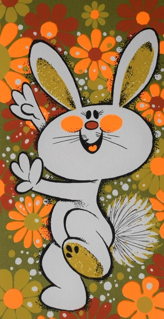 Greetings Cards  Mr Rabbit Vintage 60s/70sFunny Love Message Wishing Cards Humor 4