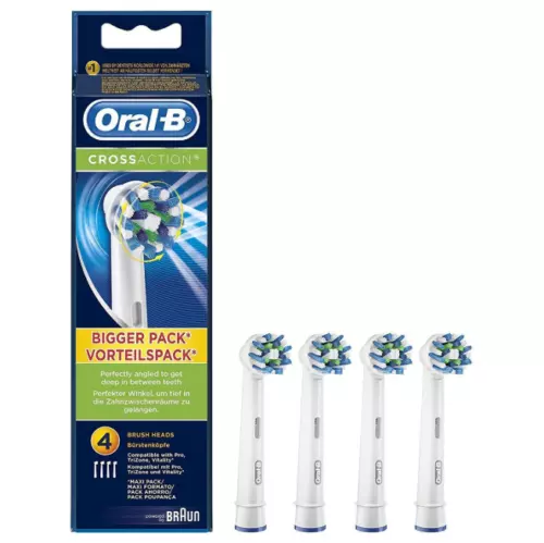 Braun Oral-B CrossAction Electric Toothbrush Heads - 4 Pack NEW GENUINE & SEALED