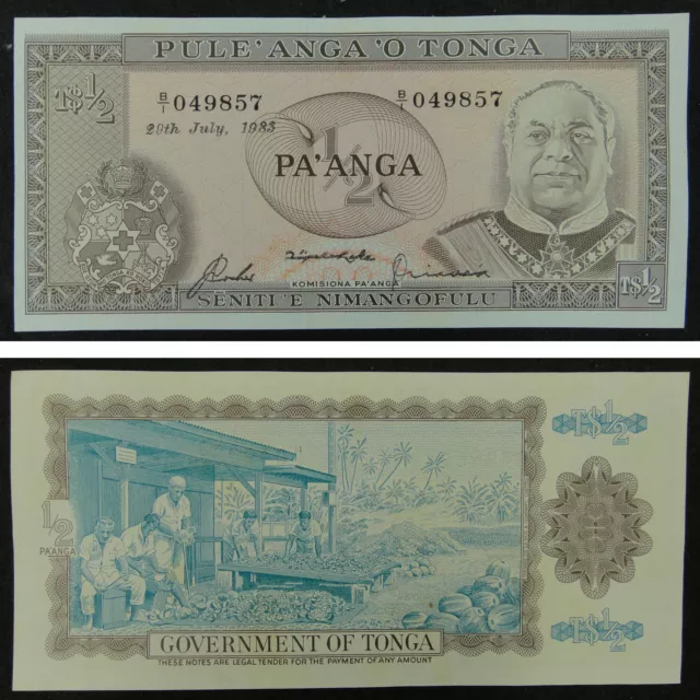 Tonga Paper Money 1/2 Pa'anga 1983 UNC