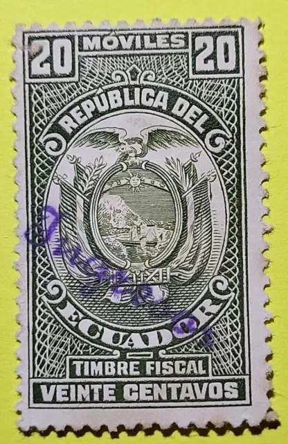 Briefmarke  Ecuador Staatsanwalt 207a 1919 1920 20 centavos. S.scan