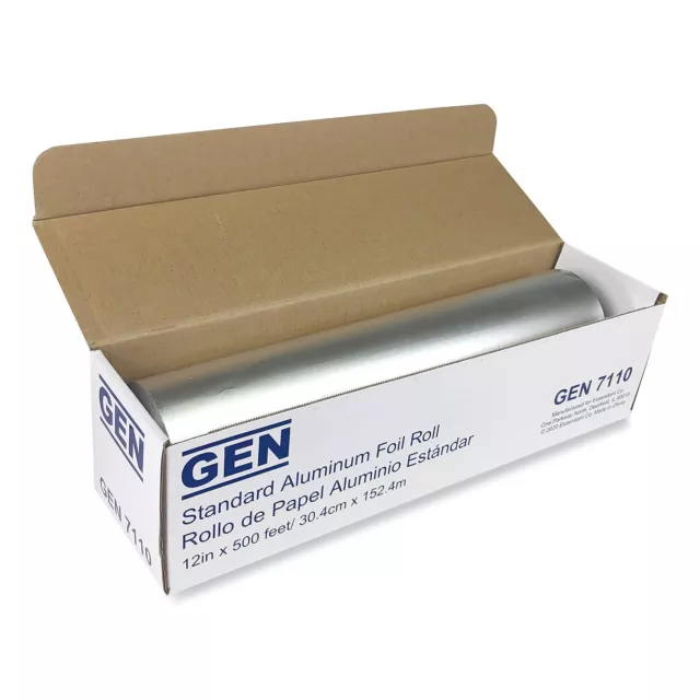 GEN Standard Aluminum Foil Roll 12" x 500 ft 6/Carton (GEN7110CT)