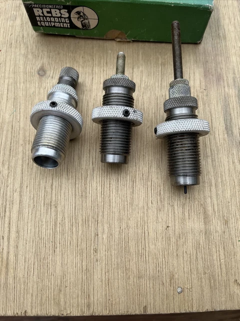 Vintage Rcbs Set Of Three Reloading Die,  380 Acp, .38 Special