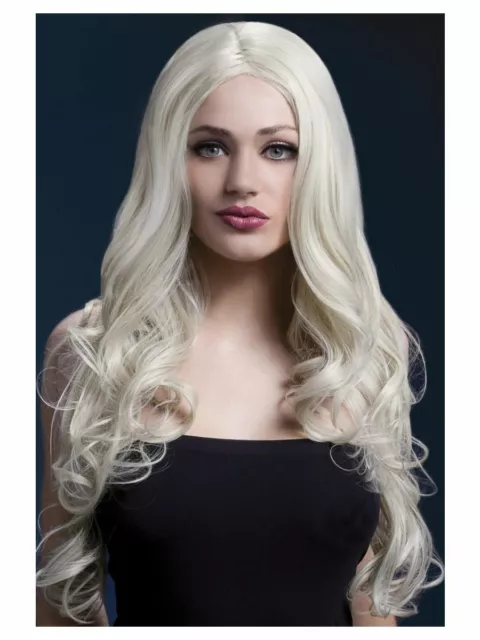 NEW Fever Middle Parting Long Curled Wavy Wig 26" Rhianne - Smiffys Fancy Dress