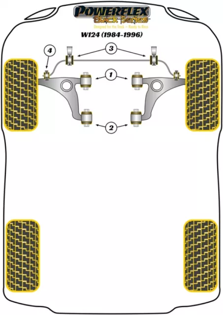 Powerflex barra antirollio anteriore cespuglio braccio di collegamento 22,5 mm adatto per Mercedes-Benz W124