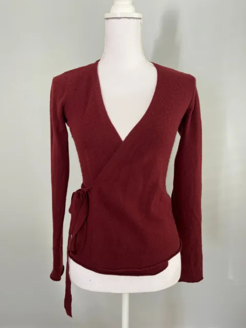 Vince Red Wrap Cashmere Sweater Size S Small