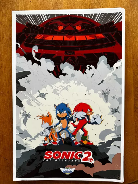 SONIC THE HEDGEHOG 2 - Sega CINEMARK 2022 RARE 11x17 MOVIE poster SET of 3