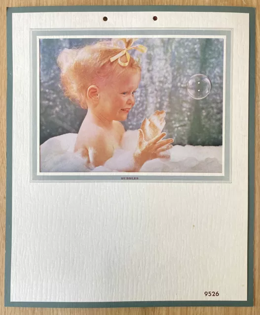 Mid Century Calendar Sample Photo Print Baby Girl Business Advertising Ephemera